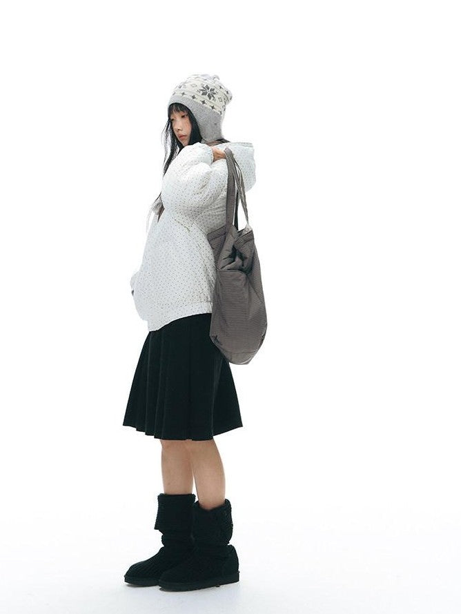 NAPSNAPS Polka Dot Reversible Hooded Printed Women&