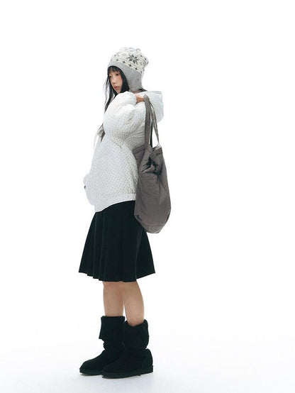 NAPSNAPS Polka Dot Reversible Hooded Printed Women&