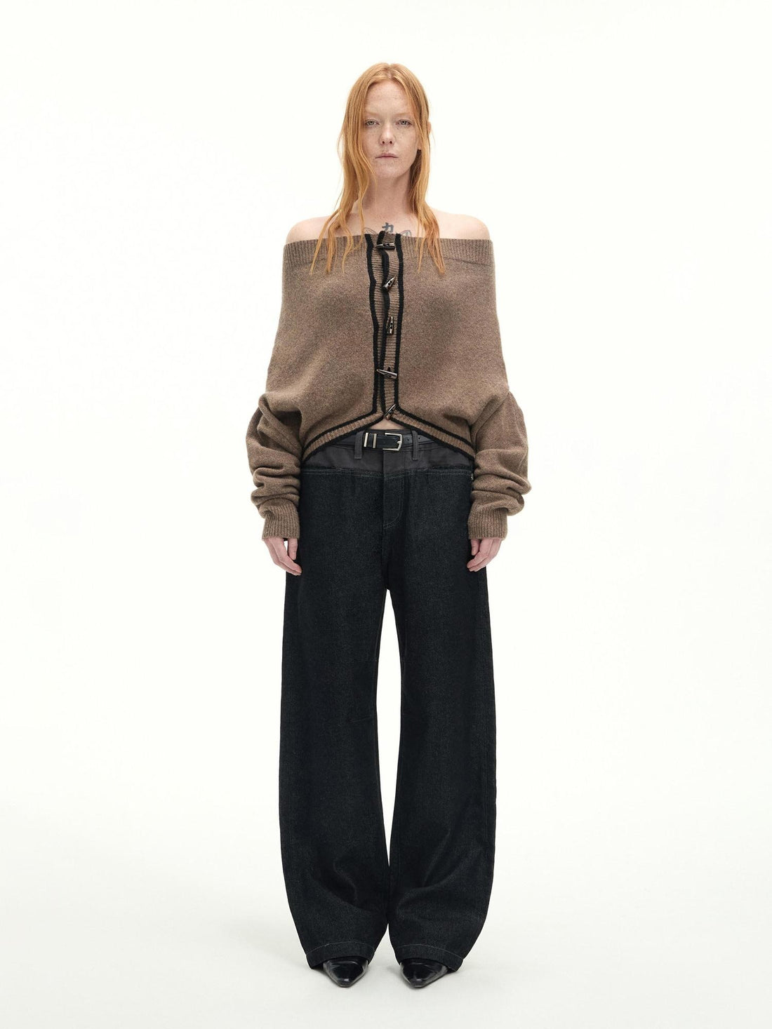 RUN TO THE FUTURE Casual Patchwork Low Waist Loose Women Black Cotton Wide-Leg Jeans