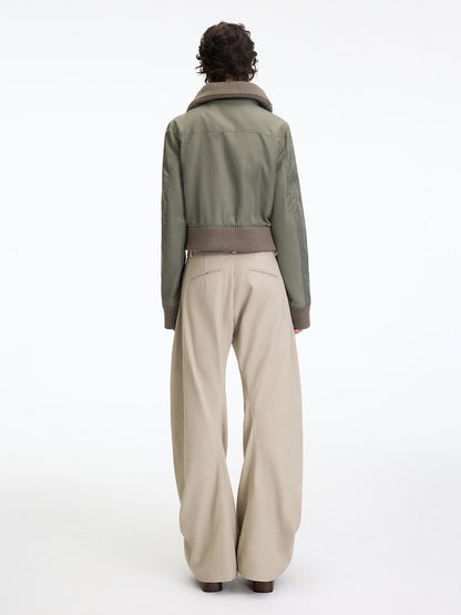RUN TO THE FUTURE Chinos femme 100 % coton, coupe décontractée sculptée, taille mi-basse, jambes droites