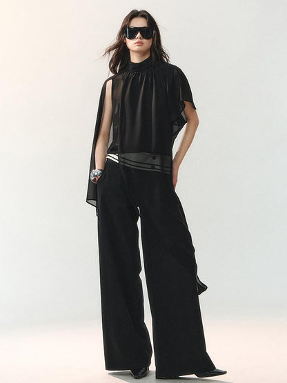 AnnoMundi Night Shadow Airy Draped Asymmetrical Layered Sheer Women&