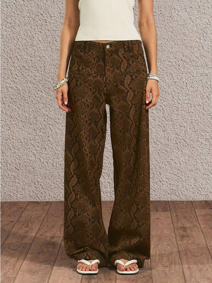 The NeverMore Durable Distressed Relaxed Fit Natural Waist Women Light Brown Wide Leg Jeans