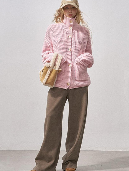 DIDDI MODA Sakura Pink Chunky Cable Knit Women&
