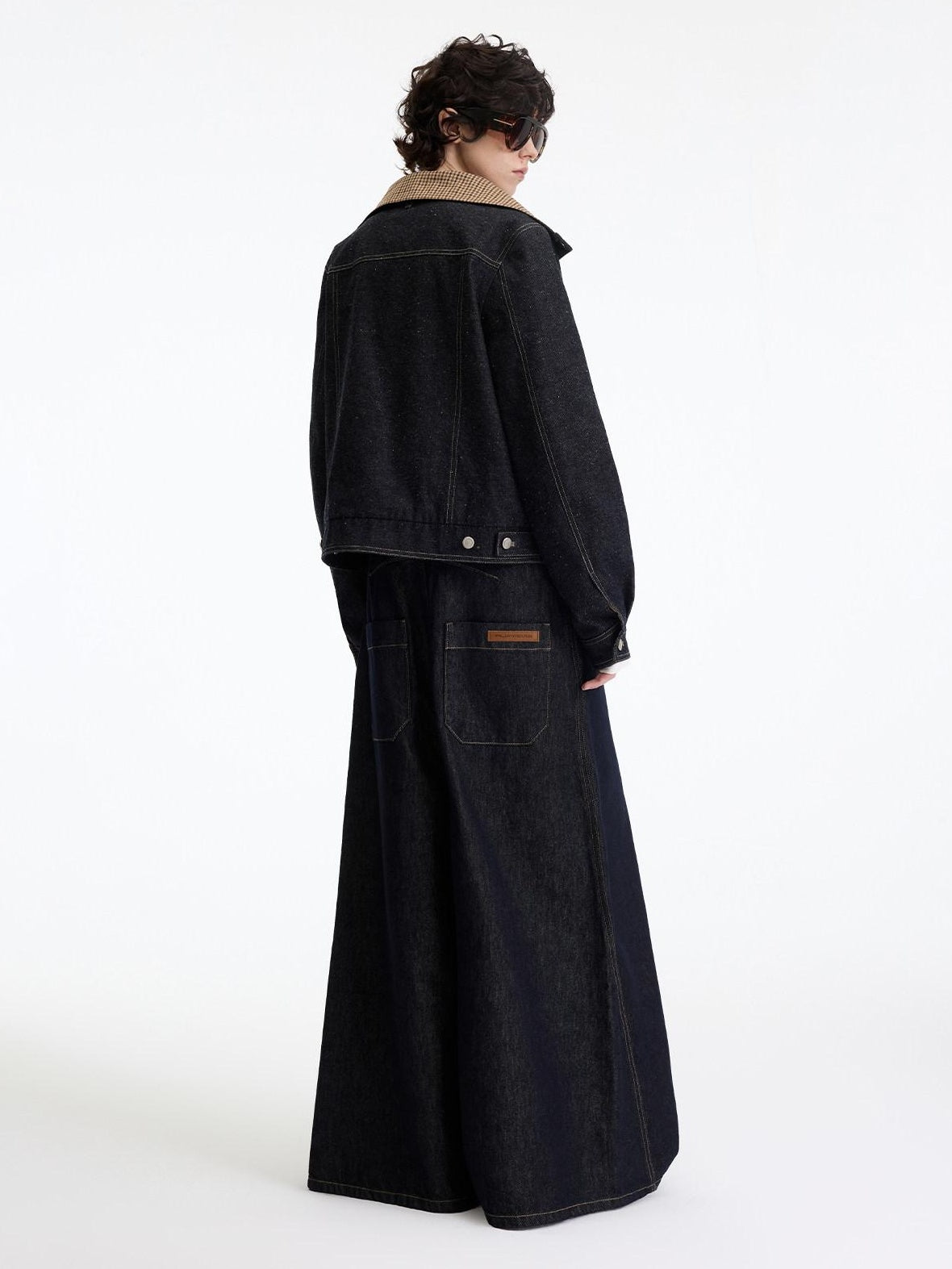RUN TO THE FUTURE Indigo Relaxed Commuter Loose Fit Long Sleeve Solid Single Button Denim Jackets