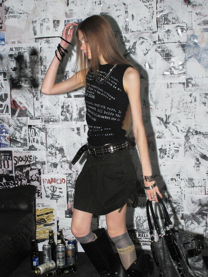 wear And tear Dark Green Riveted Side Drawstring Split Lace Up Women&