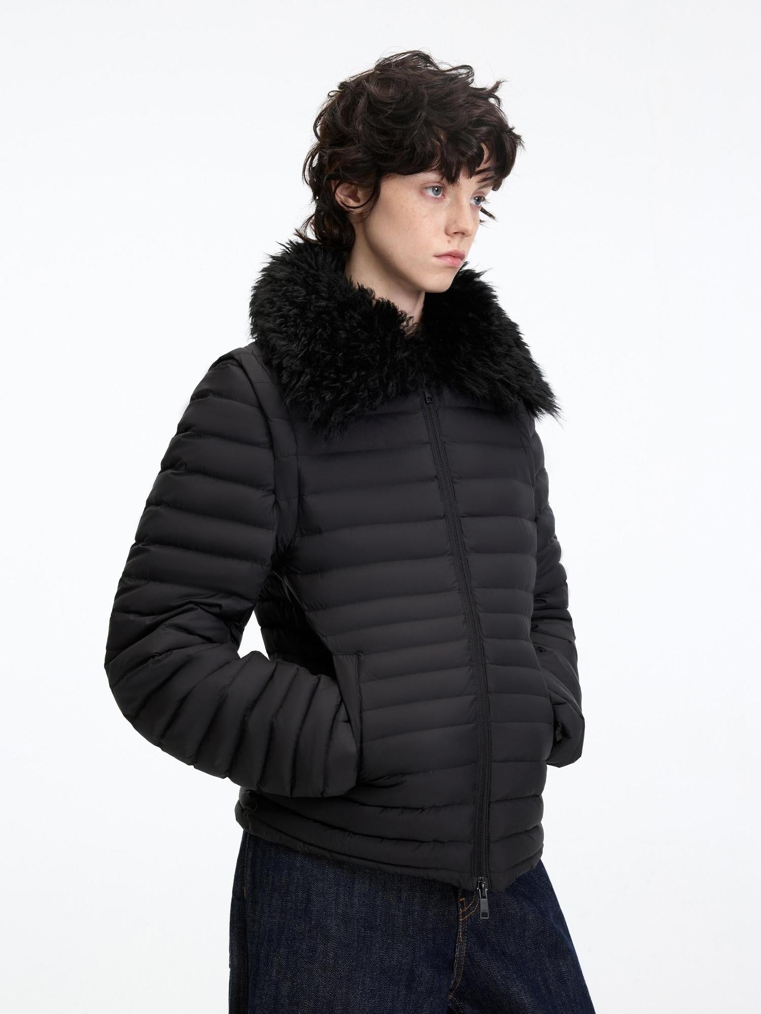 RUN TO THE FUTURE 90% White Duck Down Thick Slim Casual Turn Collar Ladies Down Jackets