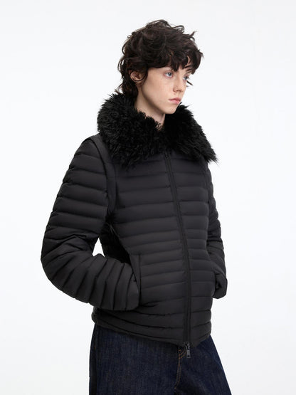 RUN TO THE FUTURE 90% White Duck Down Thick Slim Casual Turn Collar Ladies Down Jackets