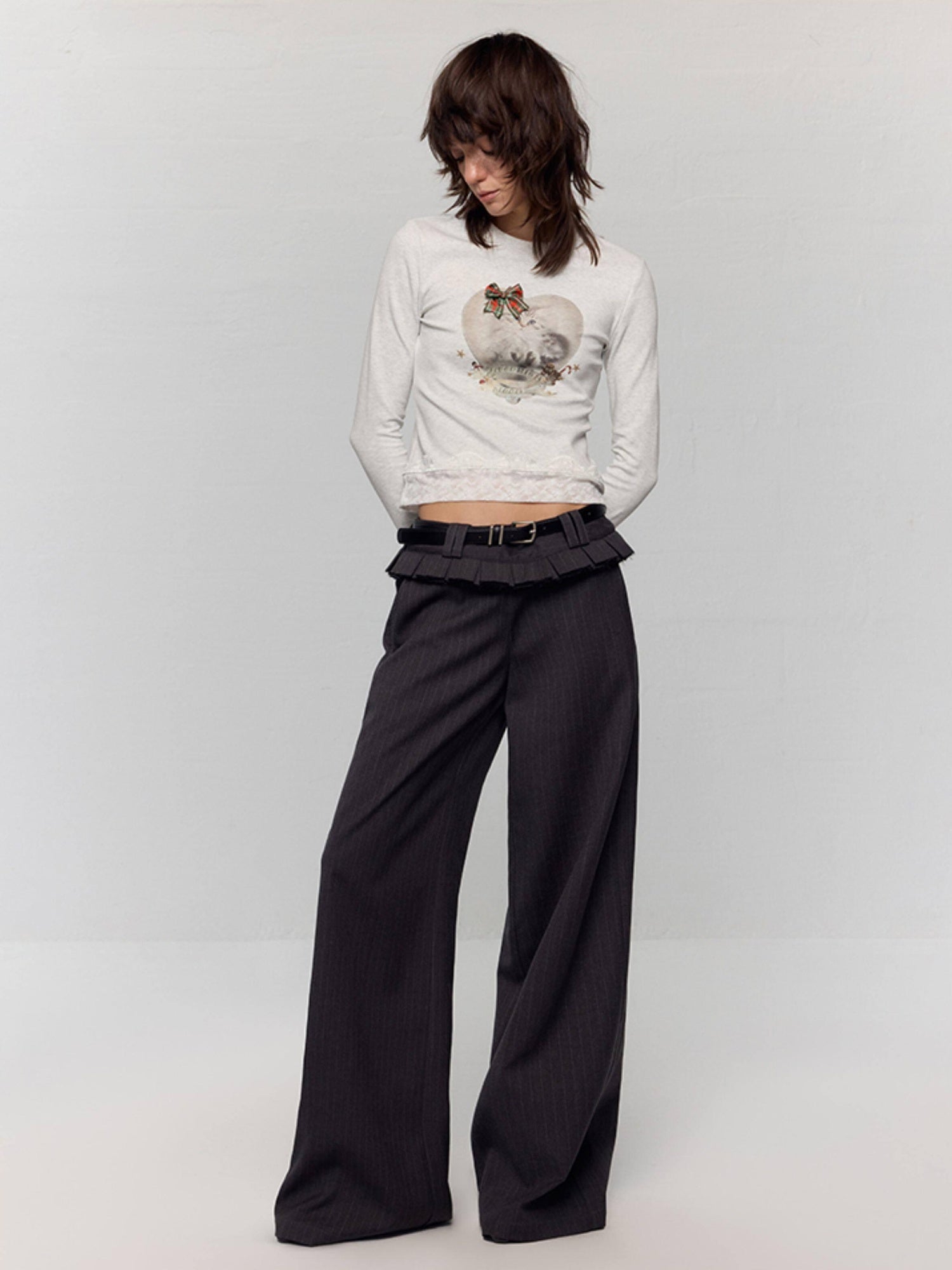 RUN TO THE FUTURE Original Low Waist Zip Fly Pocket Gray Womens Viscose Stretch Straight Pants