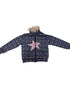 Vintage Plush Collar Dual-Zip Jacket With Unique Print