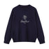 DIDDI MODA Classic Collar Knit Sweater With Bow Emblem Embroidery