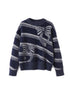 DIDDI MODA Arctic Velvet Bow Stripe Jacquard Sweater