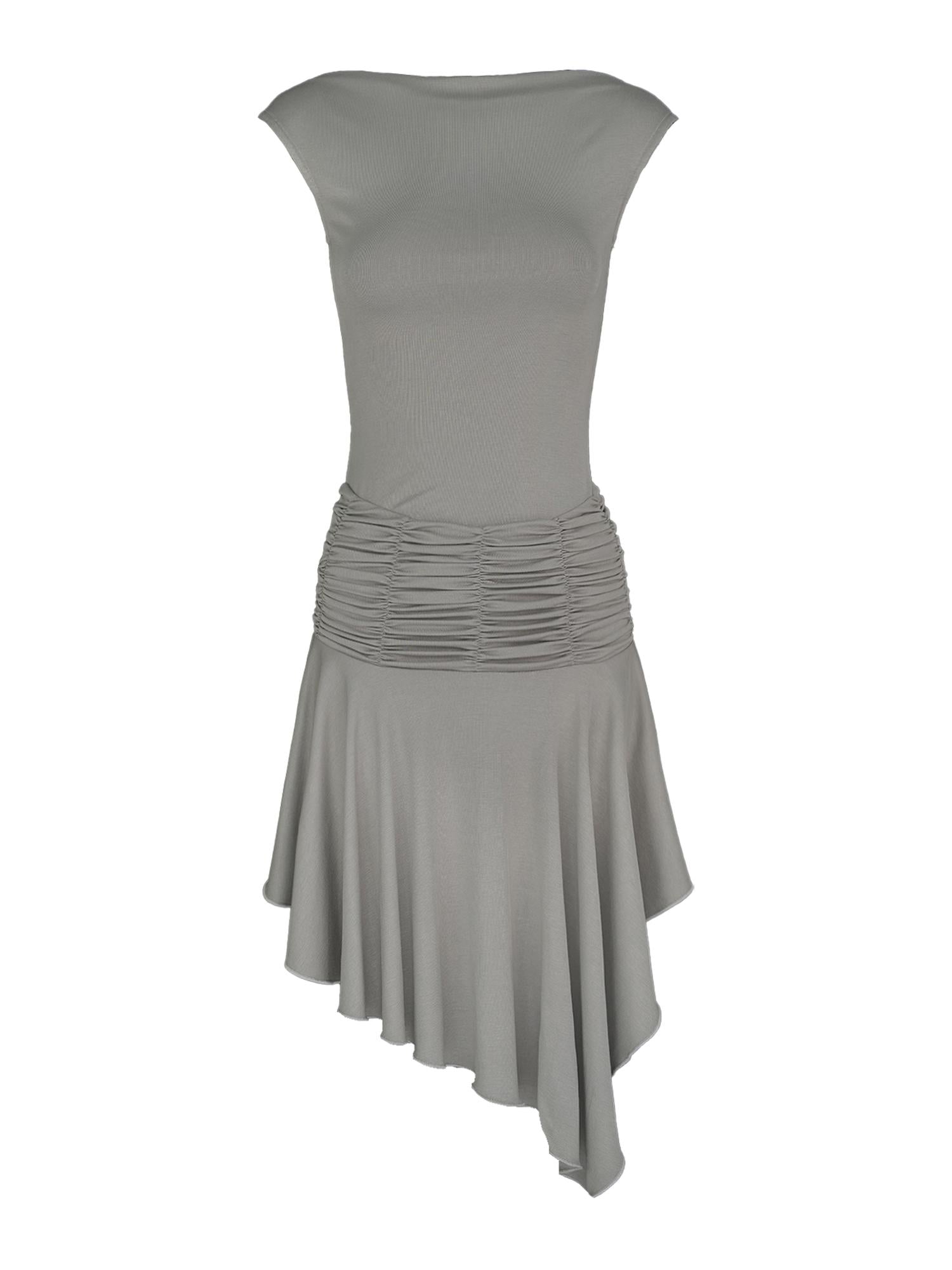STRIKE A POSE 2025 Summer Cool Asymmetrical Ruffle Midi Dress
