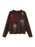 Colorful Beaded Firework Embroidered Oversized Knit Sweater