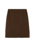 3D Wave Hem Suede Skirt With Pockets