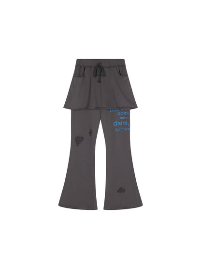 Sunday Park French Print Flared Pants