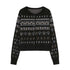 DIDDI MODA Fair Isle Vintage Playful Intarsia Wool Cardigan