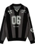 Sporty Bow Knot Jacquard Polo Sweater