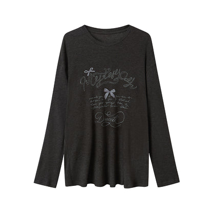 DIDDI MODA Butterfly Bow Silk Print Blouse