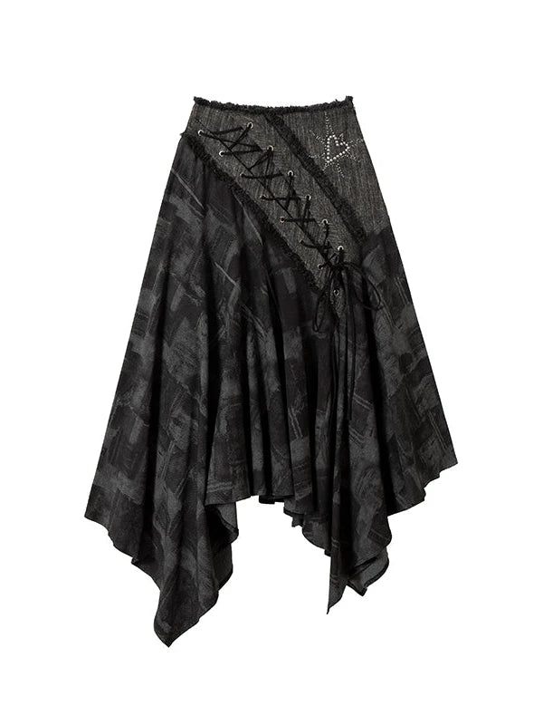 Urban Punk Rock Studded Asymmetrical Long Dresses