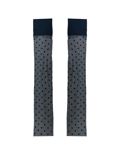 Gray Pink Knit Long Stacked Leg Warmers Socks