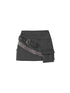 MOMSYCAN FOX LINE Wind Chaser Pu Leather Skirt With Diamond Trim Side Pockets