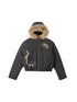 Wind Chaser Fur Lined Hooded Parka With Bow Print
