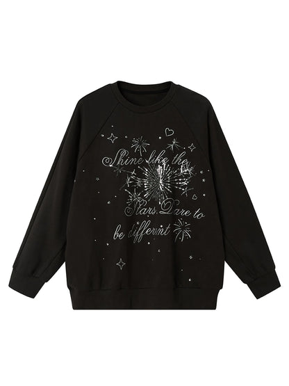 Sparkling Firework Embroidered Crewneck Sweatshirt