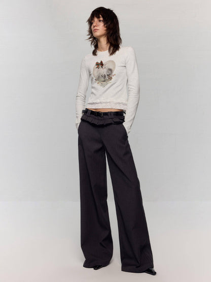 RUN TO THE FUTURE Original Low Waist Zip Fly Pocket Gray Womens Viscose Stretch Straight Pants