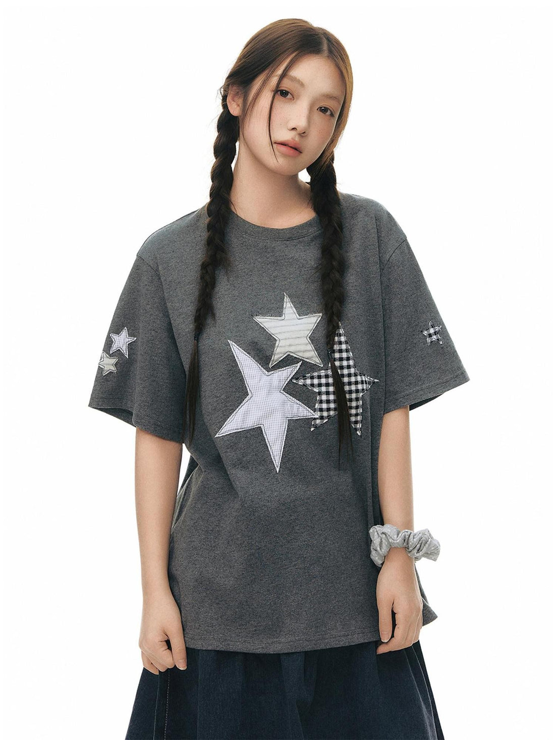 NAPSNAPS Star Applique Embroidered Women&
