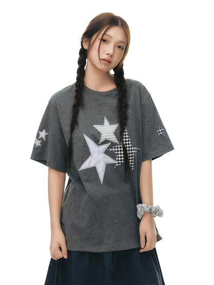 NAPSNAPS Star Applique Embroidered Women&