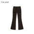 Low pixel Slim Low Rise Cotton Flare Street Style Zipper Brown Women Cargo Pants