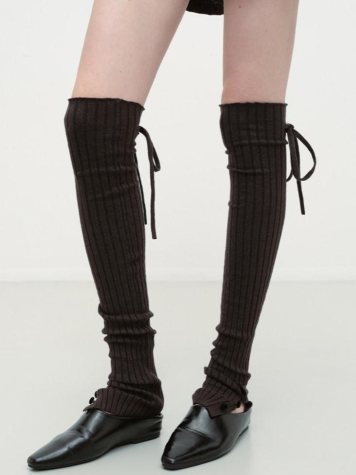 RUN TO THE FUTURE Soft Viscose Blend High Tube Minimal Over The Knee For Women Solid Leg Warmers