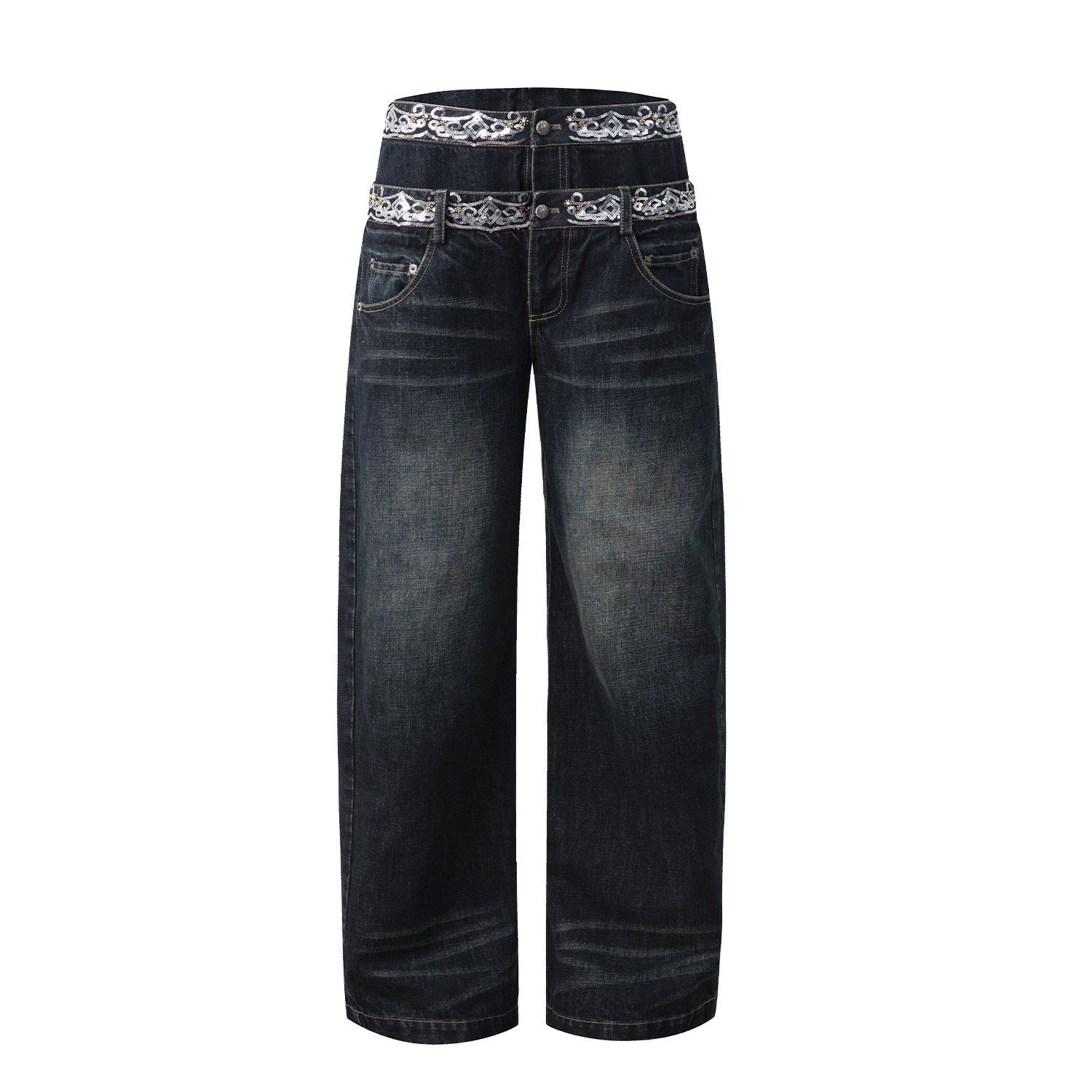 DoublePunch_Sequin_Embroidered_Double_Waistband_Curved_Cut_Women&