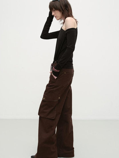 RUN TO THE FUTURE Moisture Wicking Lyocell Slim Asymmetric Neck Ruched Long Sleeve T-Shirts