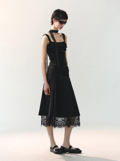 AnnoMundi Round Toe Black Floral Embellished One Strap Women&