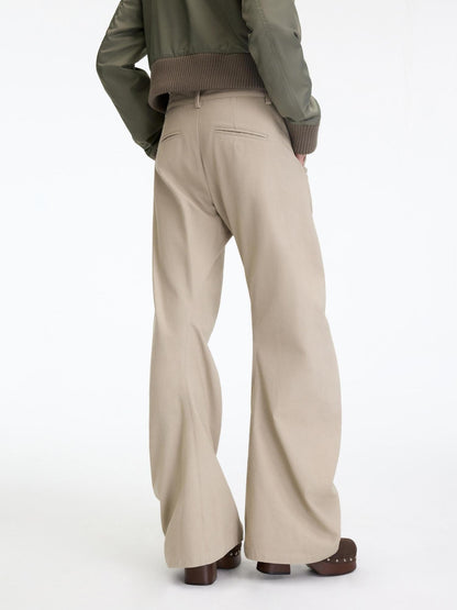 RUN TO THE FUTURE Chinos femme 100 % coton, coupe décontractée sculptée, taille mi-basse, jambes droites