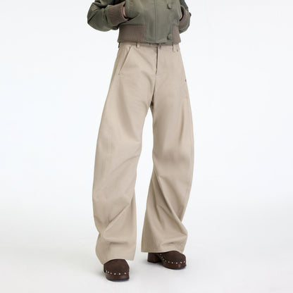 RUN TO THE FUTURE Chinos femme 100 % coton, coupe décontractée sculptée, taille mi-basse, jambes droites