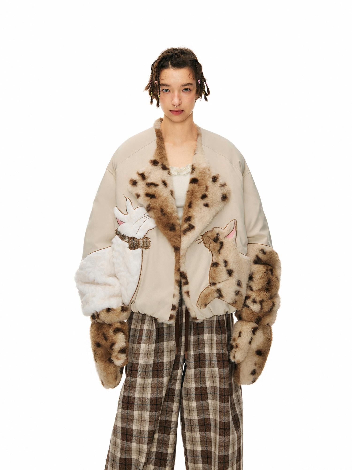 OuttheBlue 90 Percent Duck Down Warm Thick Casual Loose Short Lapel Women Down Jackets