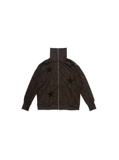ARIADNAw Punk Street Cropped Jacket Slim Fit Micro Elastic Soft Touch
