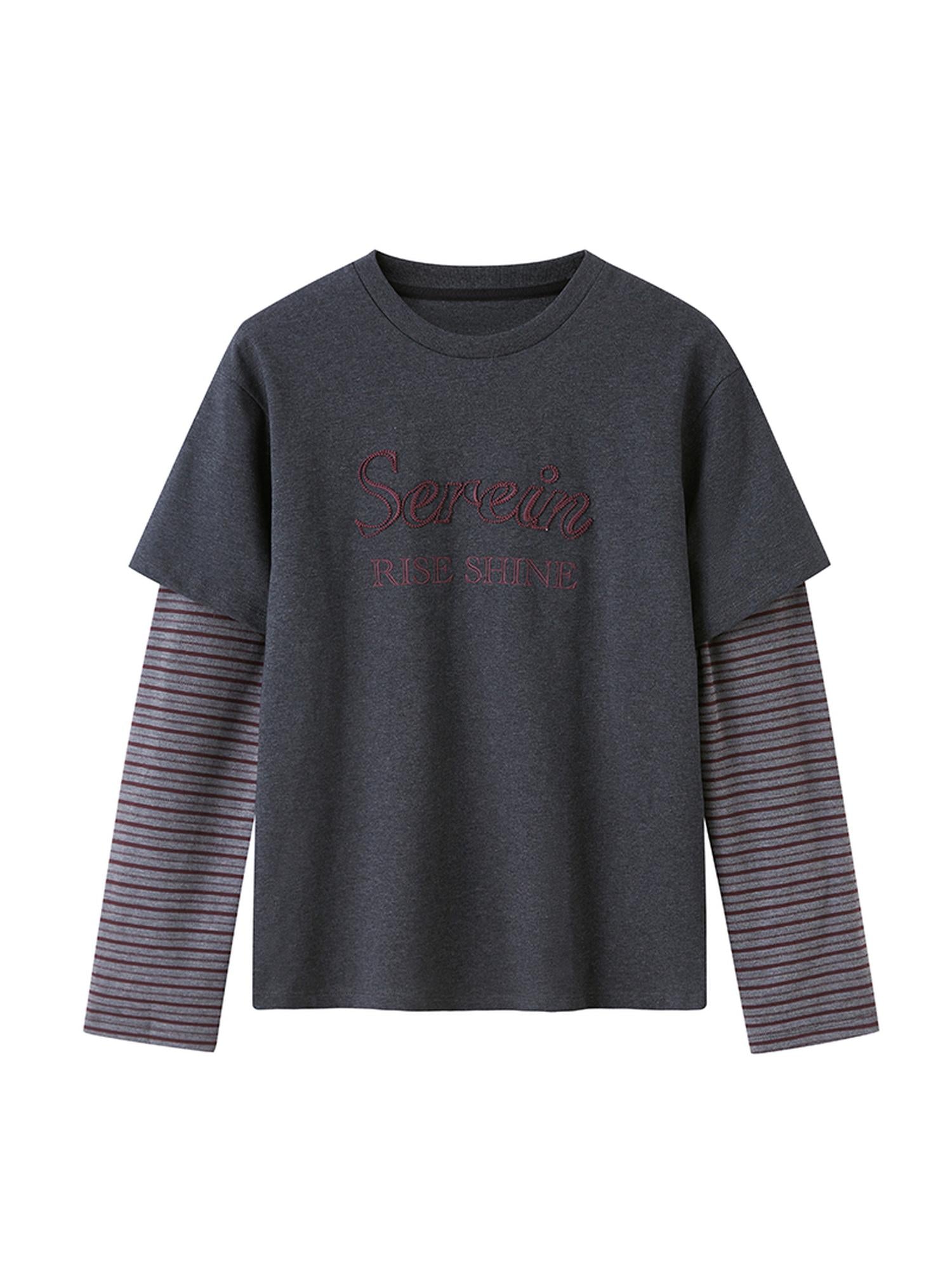 DIDDI MODA Floral Off Shoulder Sweatshirt Letter Tee Joggers Set