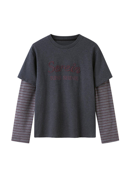 DIDDI MODA Floral Off Shoulder Sweatshirt Letter Tee Joggers Set