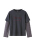 DIDDI MODA Rise Shine Layered Embroidered Cotton Tee