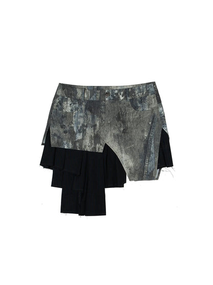 Rebel Edge Asym Cut Low Waist Punk Skirt