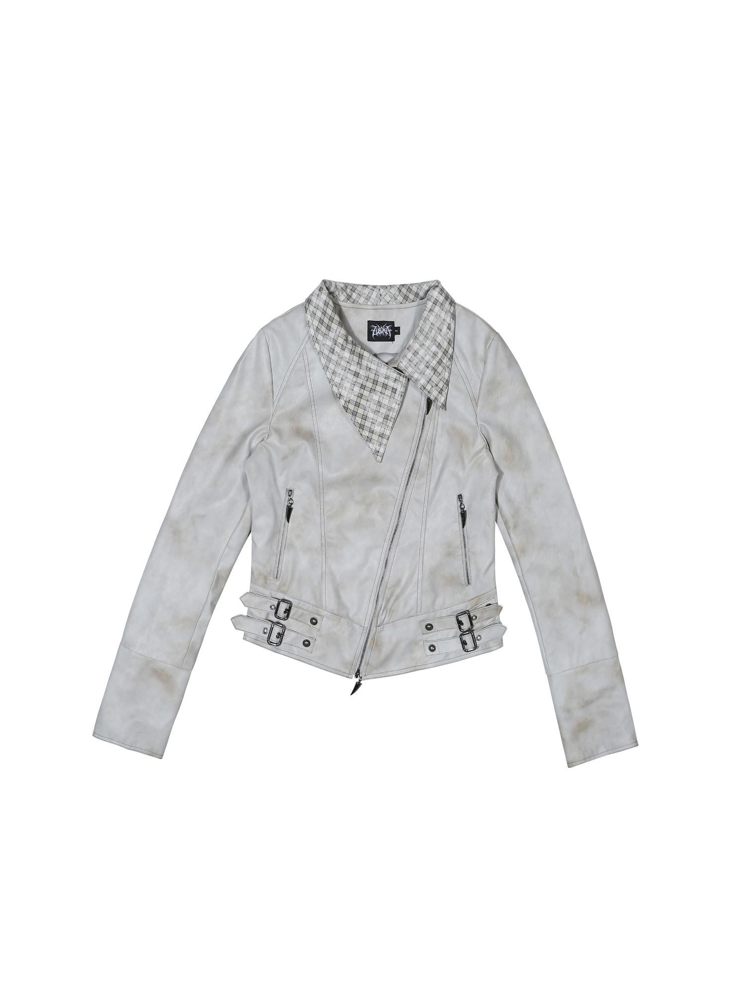 ARIADNAw Rebel Punk Asymmetrical Pu Jacket Vintage Spring Edge