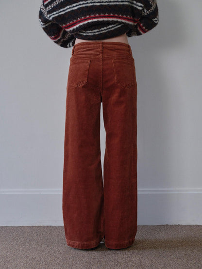 DKZ OFFICIAL Corduroy Orange Solid Pocket Button Women&