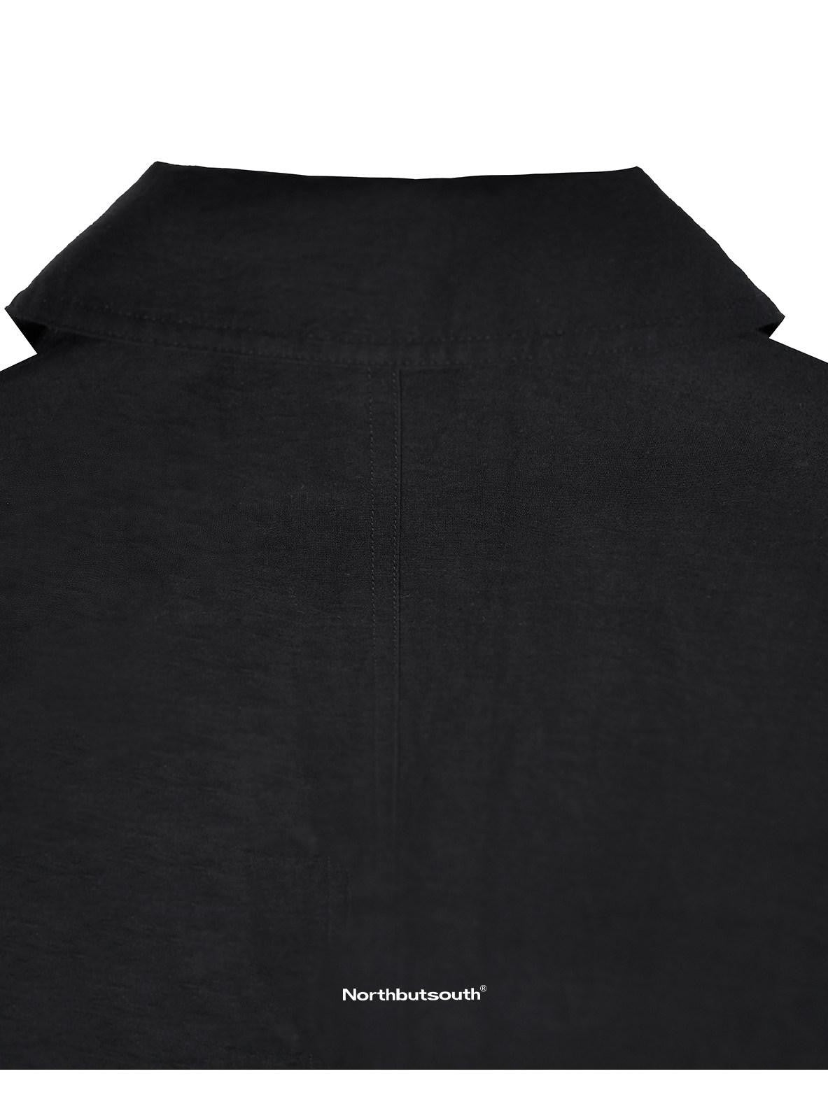 Northbutsouth Light Sheen Crinkle Double Breasted Batwing Women&