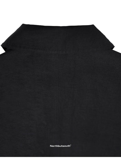 Northbutsouth Light Sheen Crinkle Double Breasted Batwing Women&