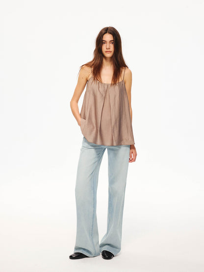 Northbutsouth Sheer Textured Adjustable Side Coverage Pleated Women&
