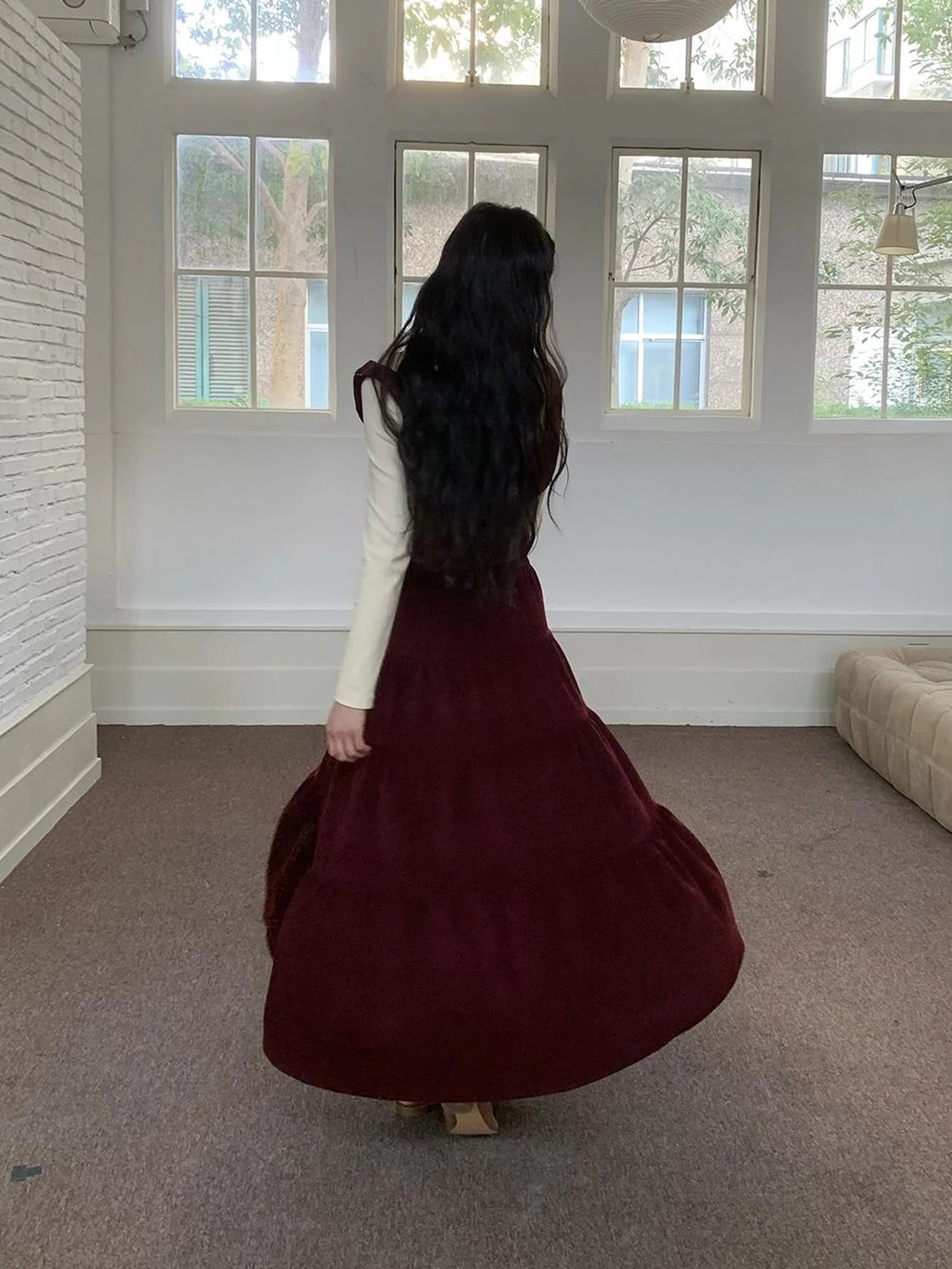 Dory Dory Chenille A Line Midi Skirt For Women