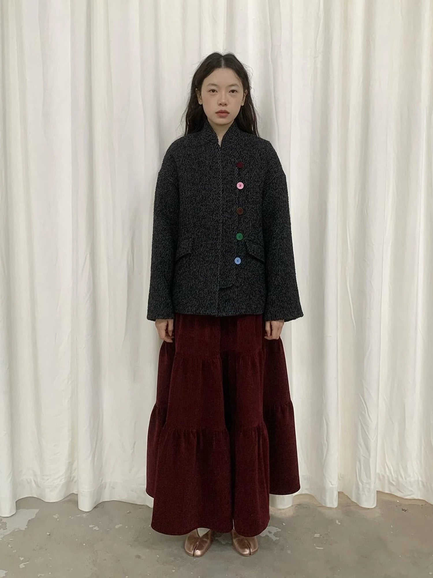 Dory Dory Chenille A Line Midi Skirt For Women